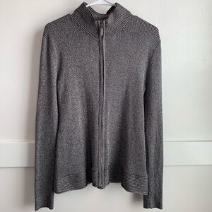 Belldini Gray Sparkle and Rhinestone Zipper Jacket